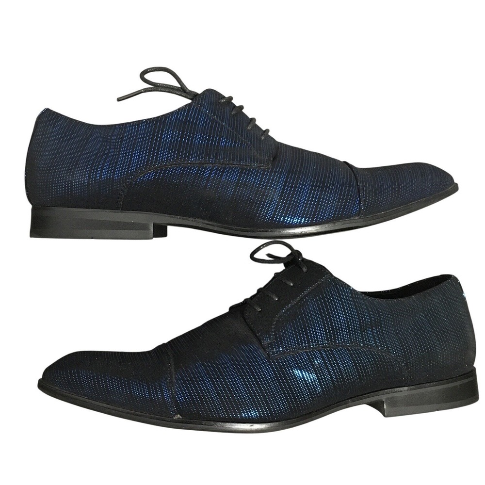 Amali Men's‎ Shoes Royal Blue Pin Stripe Look With Black Laces Size 10.5 Dance